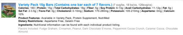 Variety Pack 15gram Protein Bars