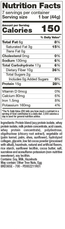Hazelnut Chocolate Nutrition