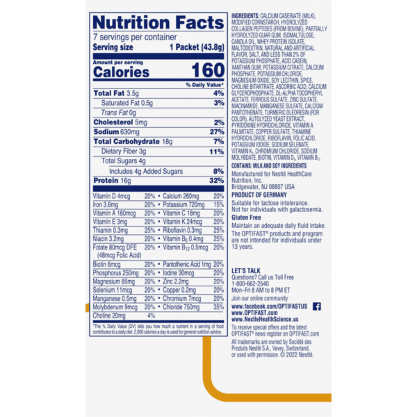 Optifast Chicken Soup Nutrition