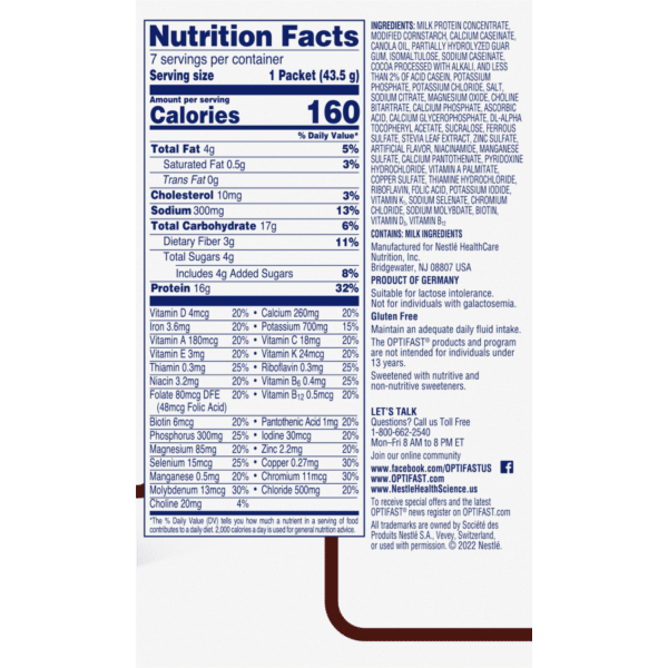 late Optifast Powder Nutrition