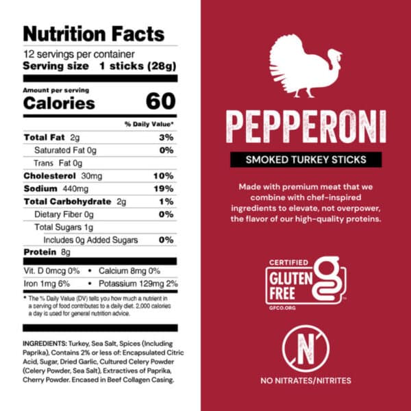 Turkey Pepperoni Stick Nutrition