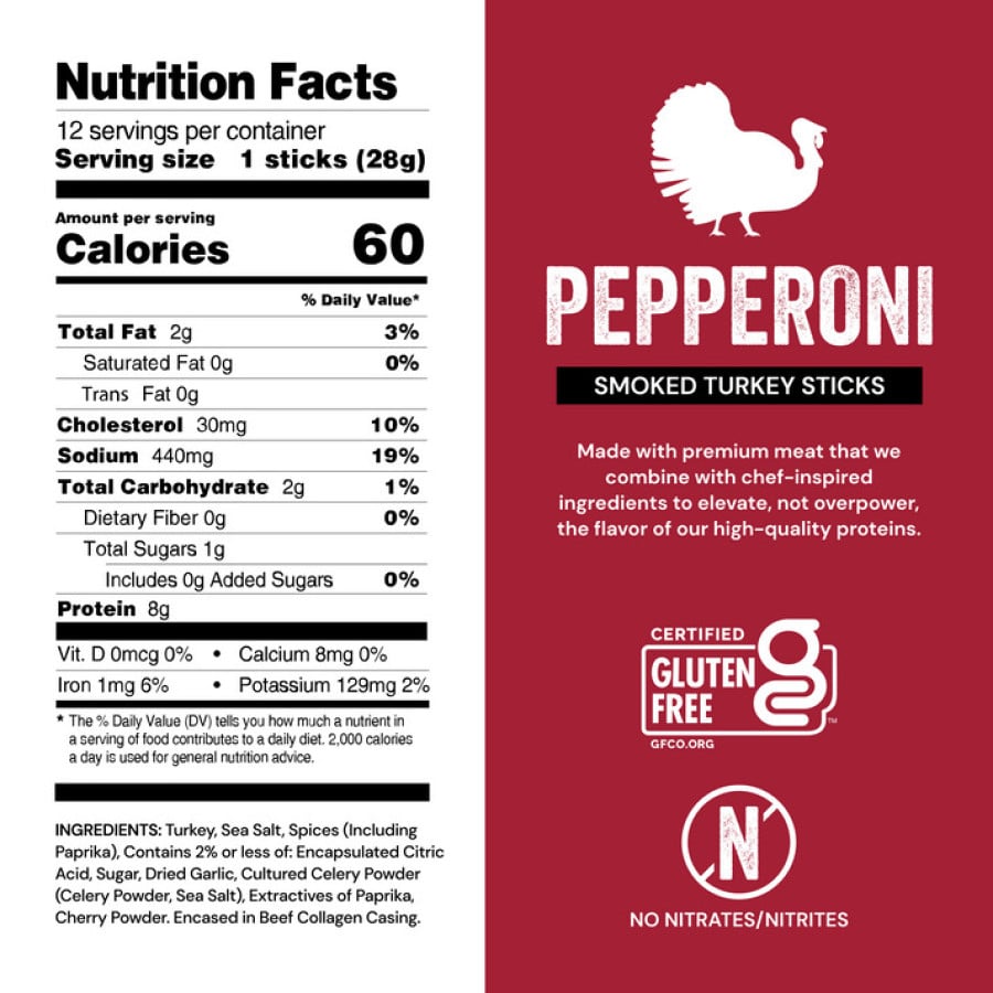 Turkey Pepperoni Stick Nutrition - Clinical Nutrition Center Store Turkey Pepperoni Stick Nutrition