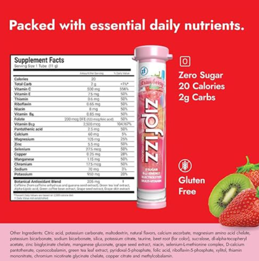 ZIpFizz Strawberry Kiwi - Clinical Nutrition Center Store ZIpFizz Strawberry Kiwi